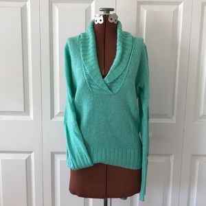 Seafoam J.Crew Shawl-Collar Sweater - Small